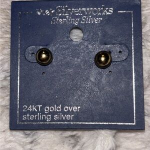 Silverworks 24KT Gold Over Sterling Silver Earrings